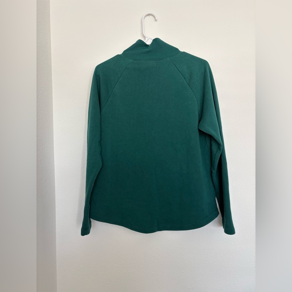 J. Crew Teal Long Sleeve Top with jewel Button Accents mock neck size S NWT - Picture 2 of 7